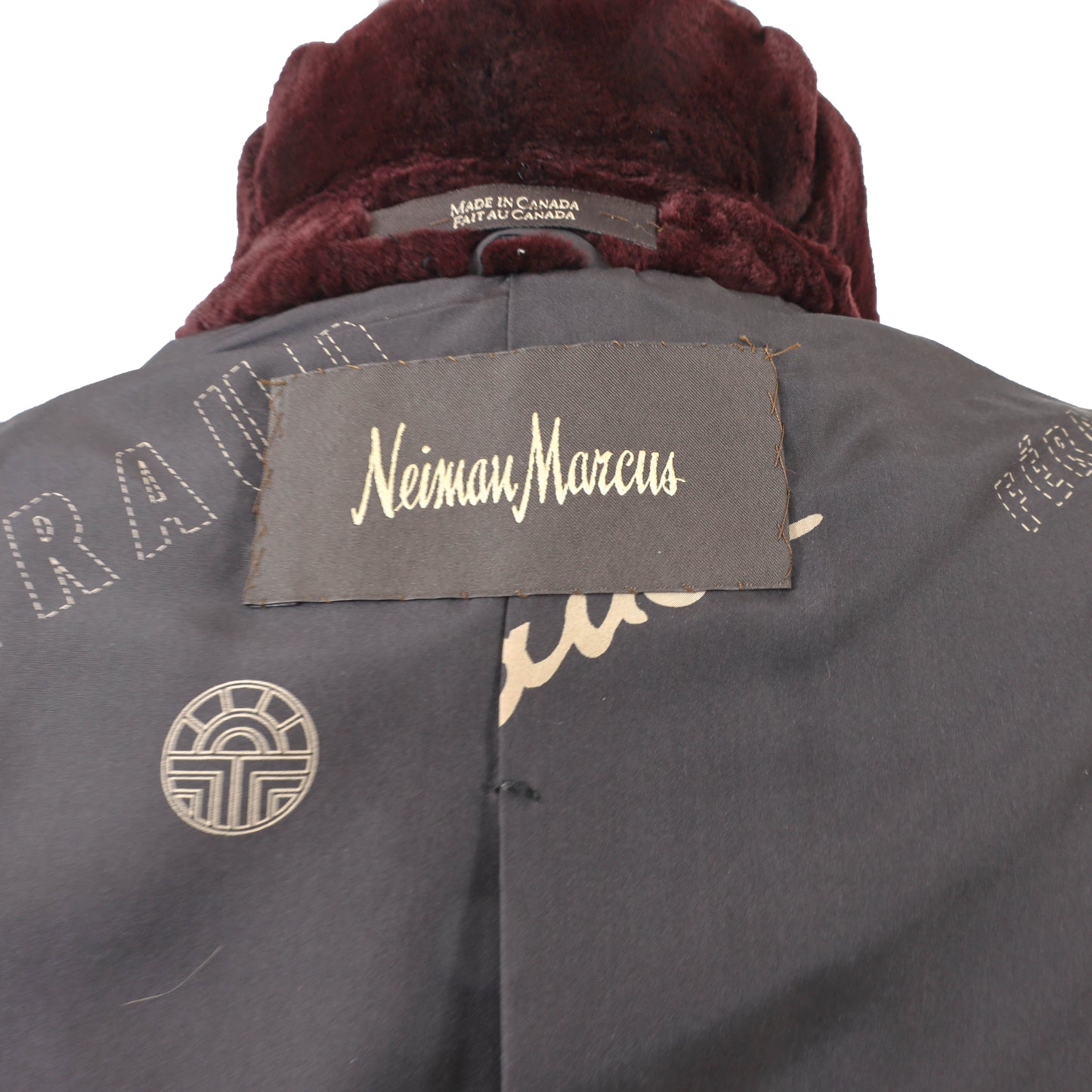 Neiman Marcus/ Feraud Burgundy Sheared Mink Coat- Size S