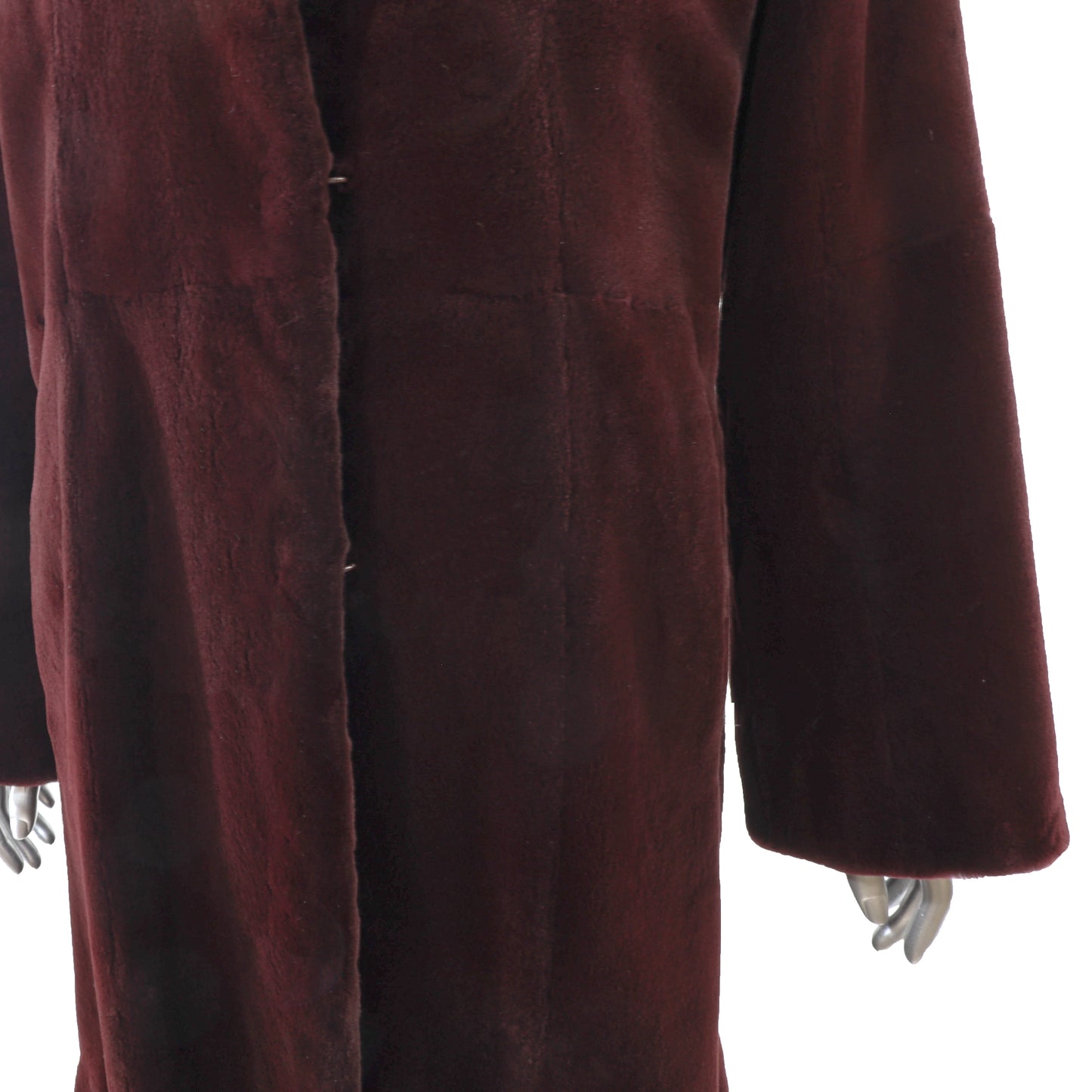 Neiman Marcus/ Feraud Burgundy Sheared Mink Coat- Size S