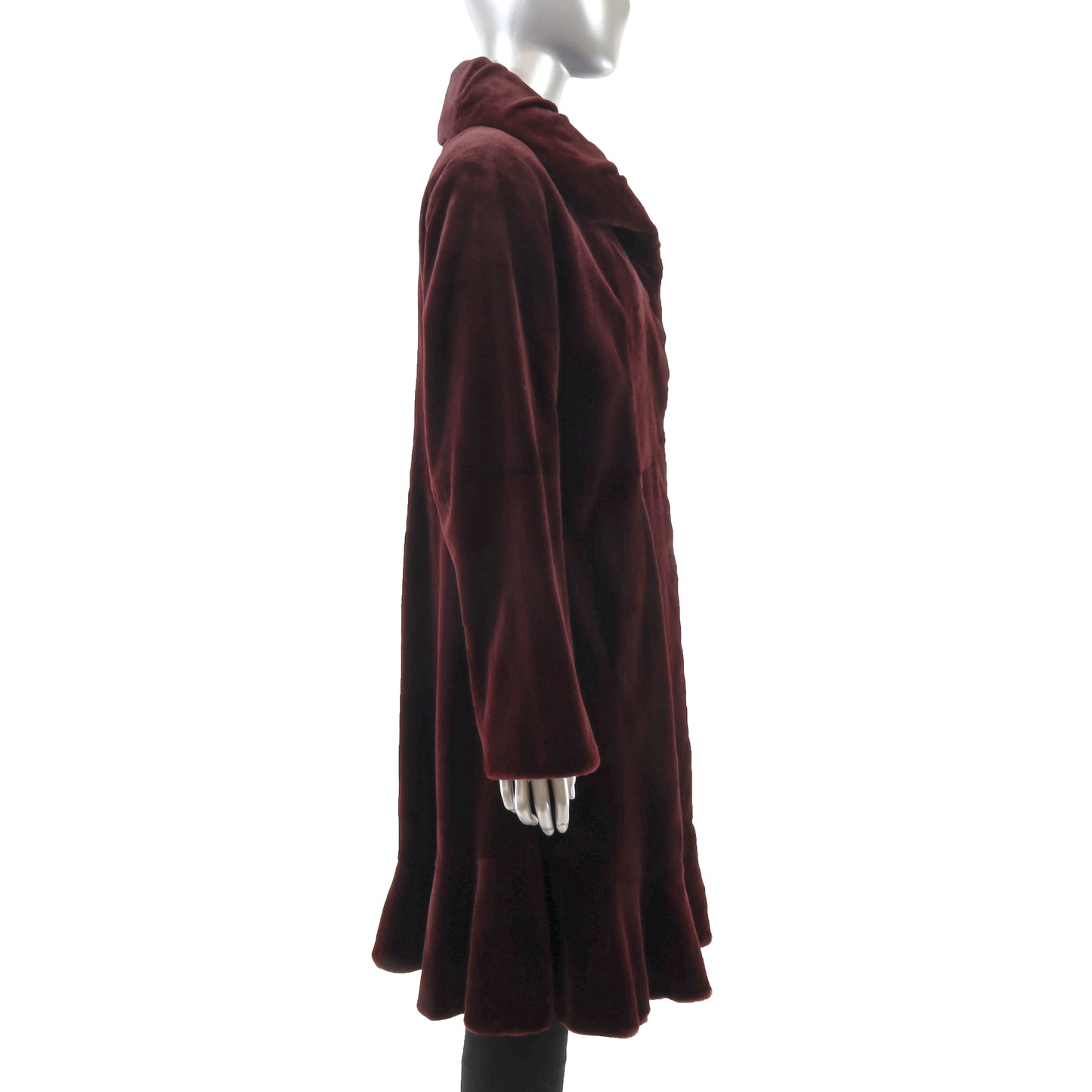 Neiman Marcus/ Feraud Burgundy Sheared Mink Coat- Size S