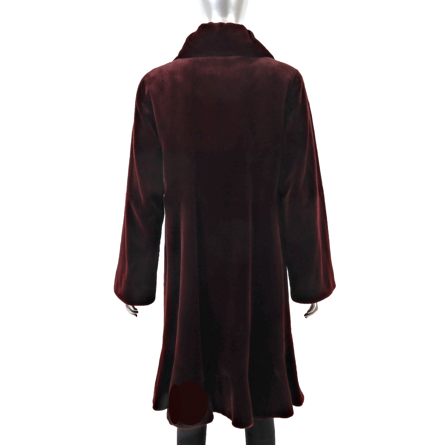 Neiman Marcus/ Feraud Burgundy Sheared Mink Coat- Size S