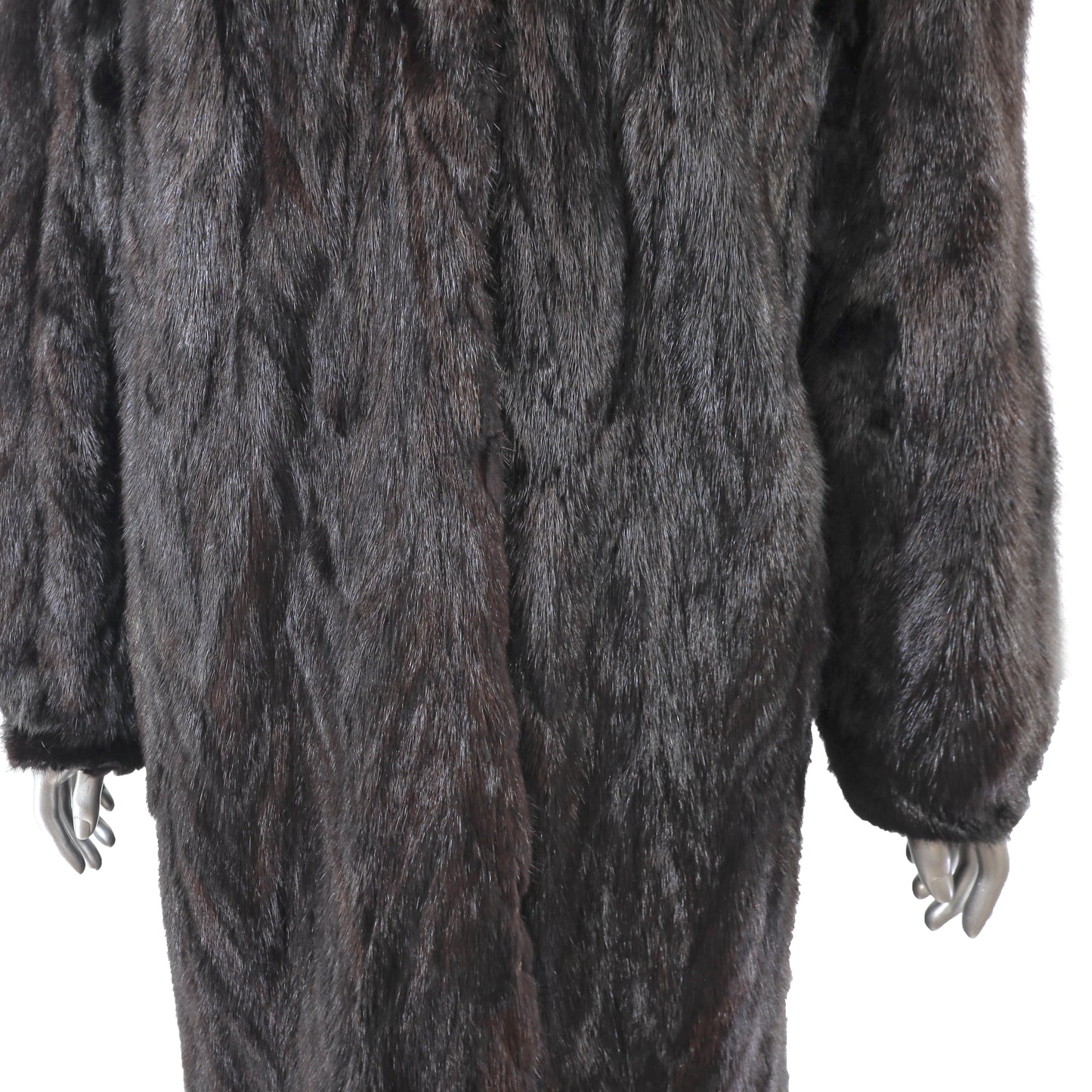 Dark Brown Section Mink Coat- Size XXL