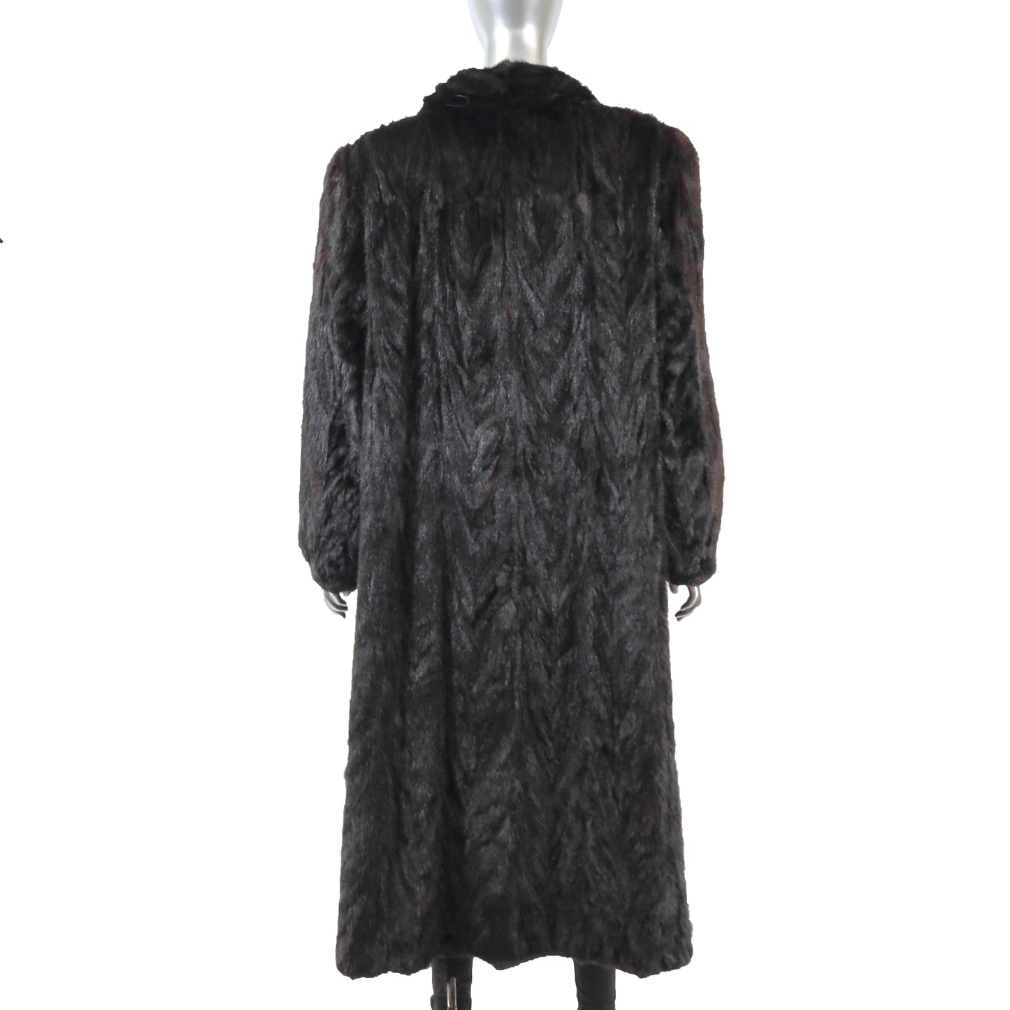 Dark Brown Section Mink Coat- Size XXL