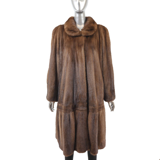 Brown Swing Mink Coat- Size XL