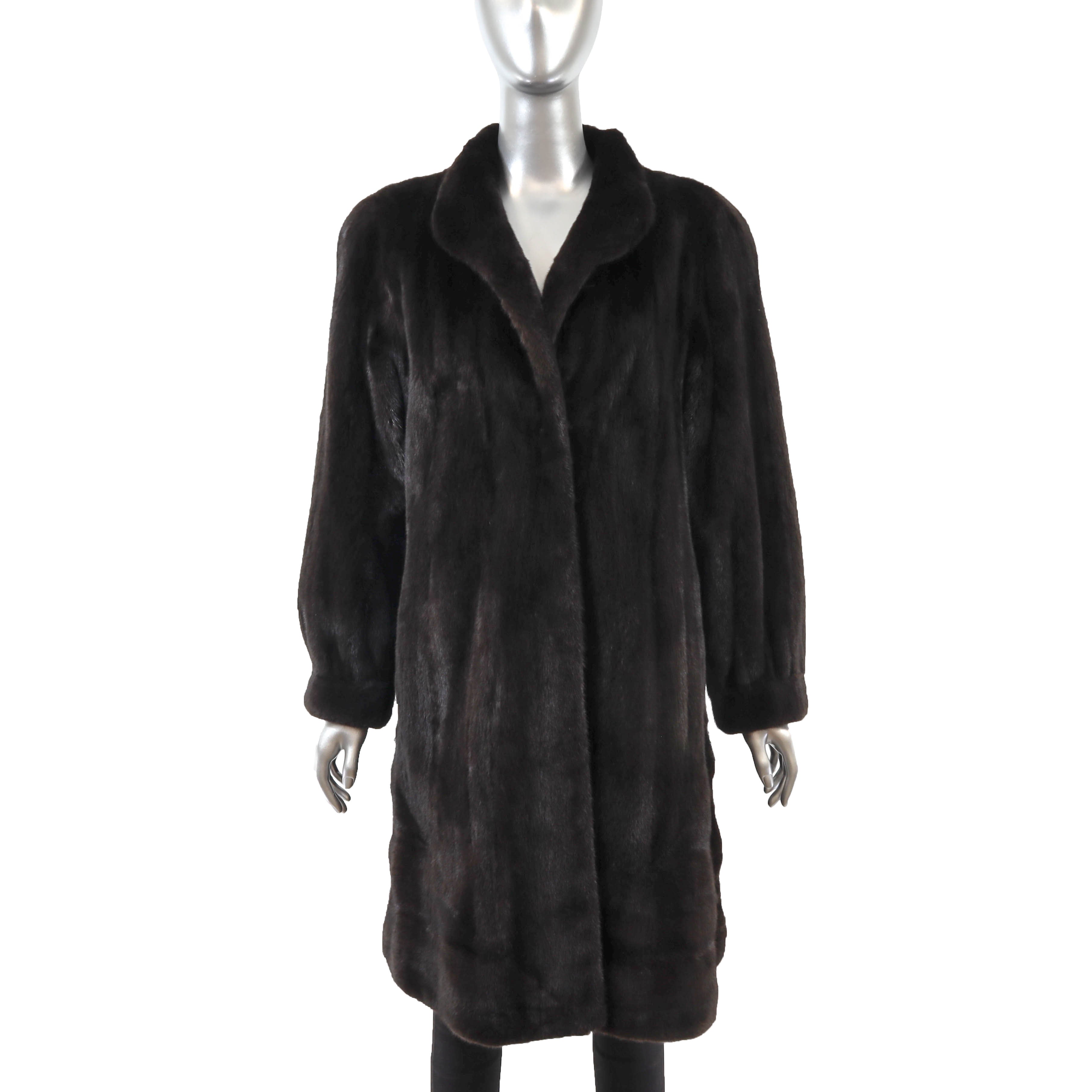 Black Mink Coat- Size M – VintageFurs