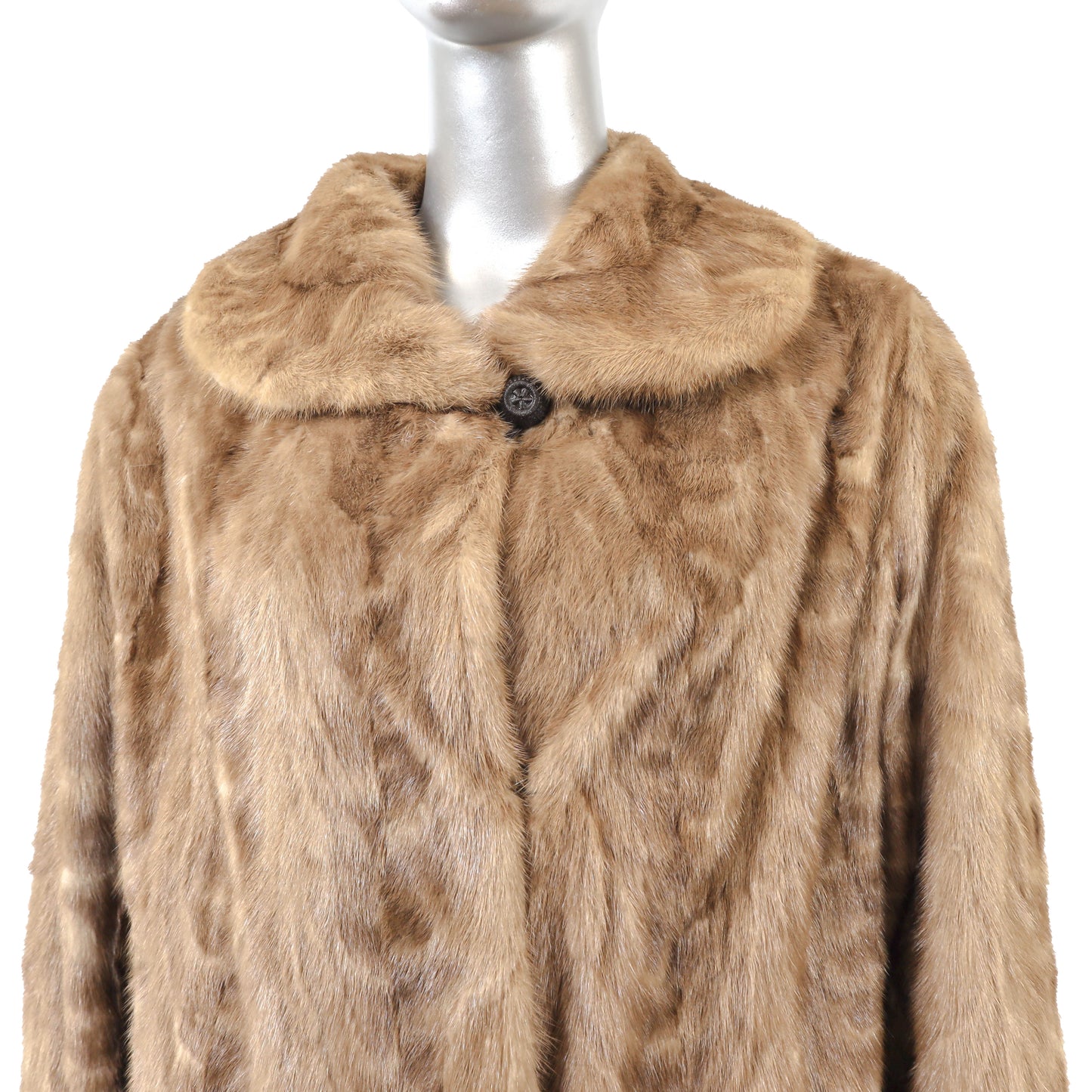 Light Brown Section Mink 3/4 Coat- Size XL