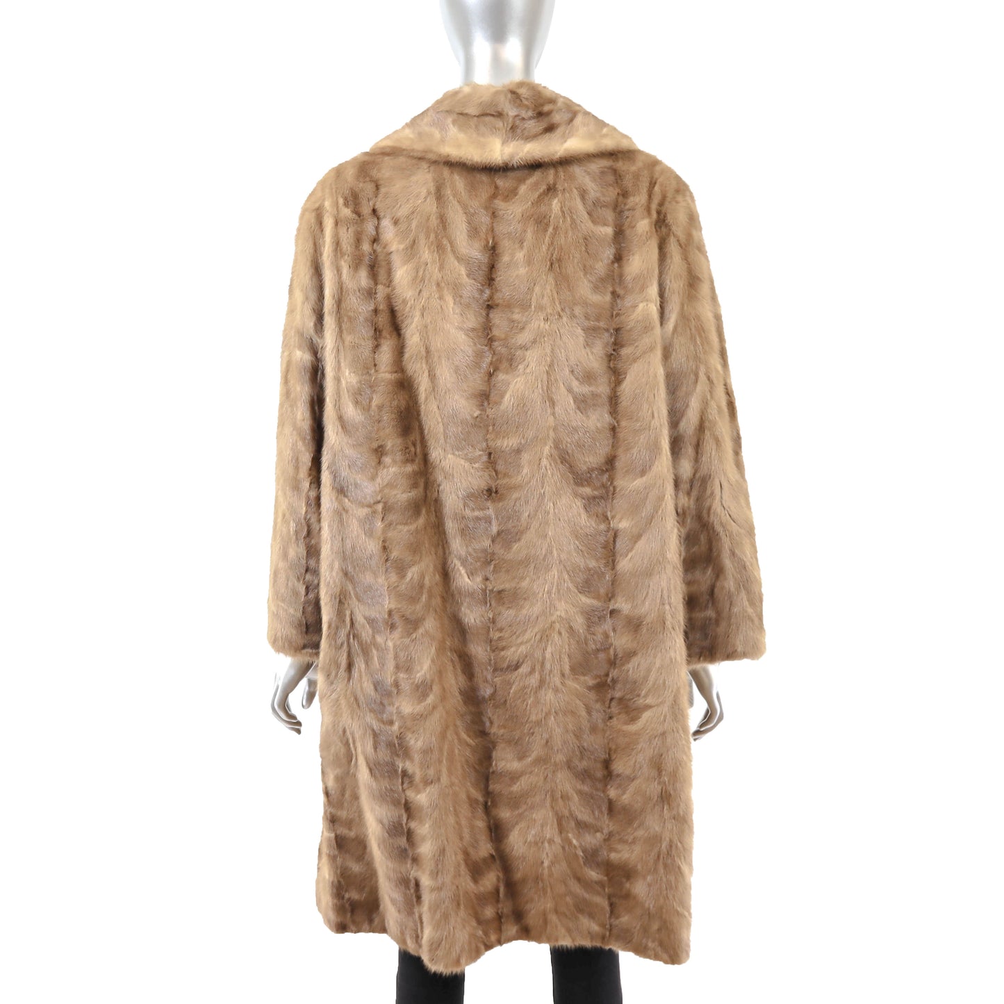 Light Brown Section Mink 3/4 Coat- Size XL