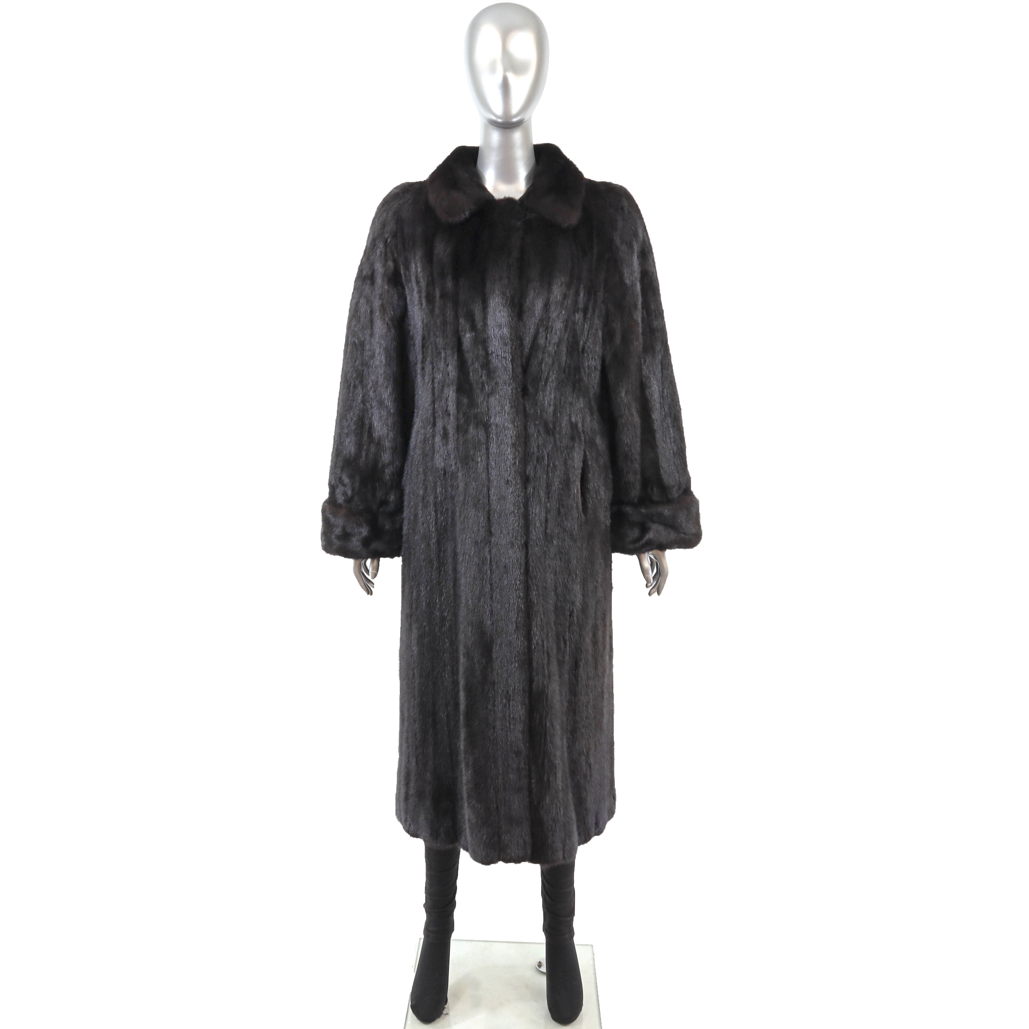 Black Mink Coat- Size M – VintageFurs