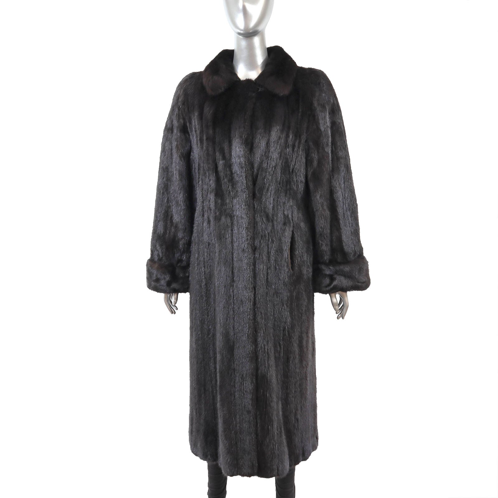 Black Mink Coat- Size M – VintageFurs