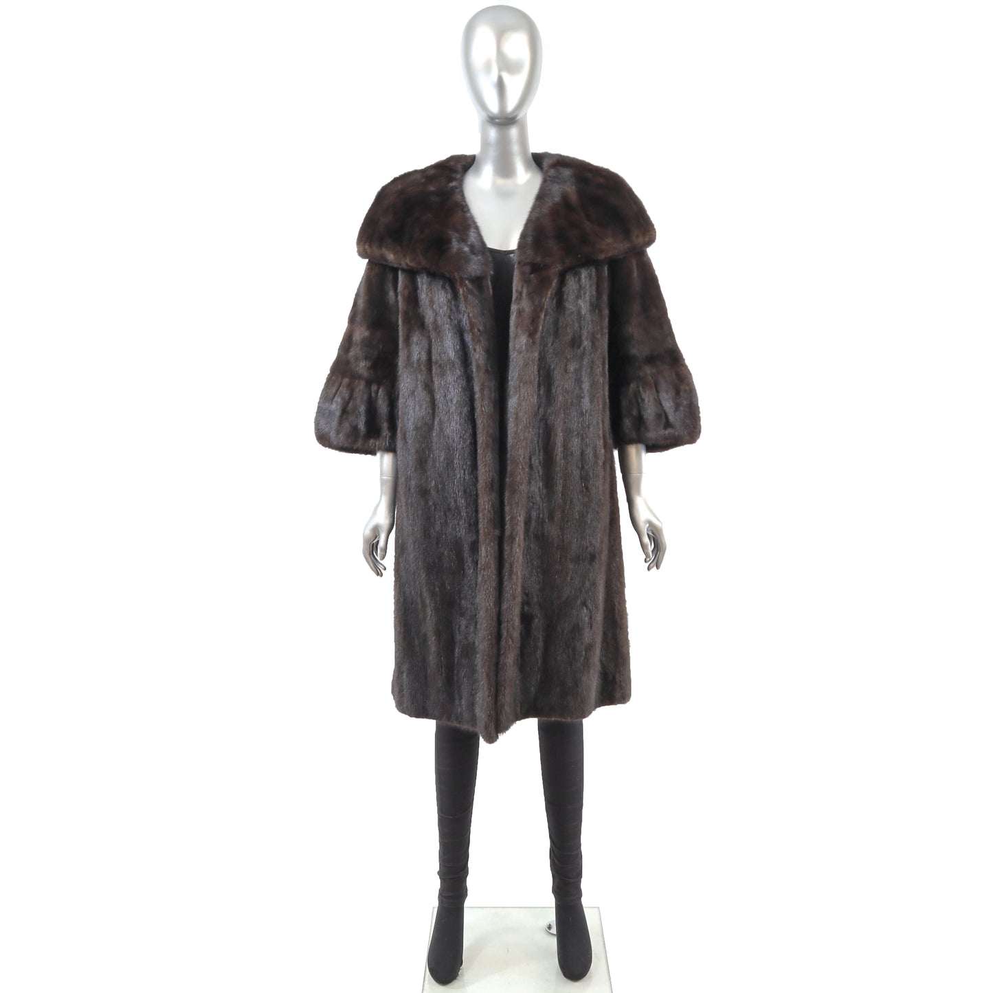 Dark Brown Mink Coat- Size XL