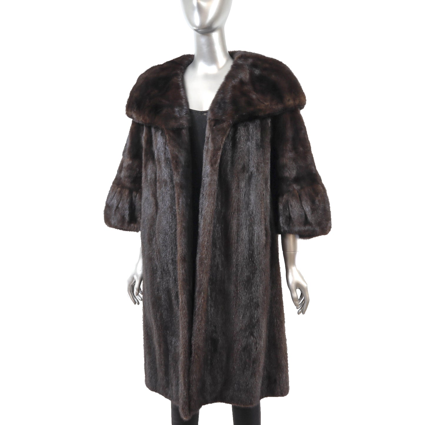 Dark Brown Mink Coat- Size XL