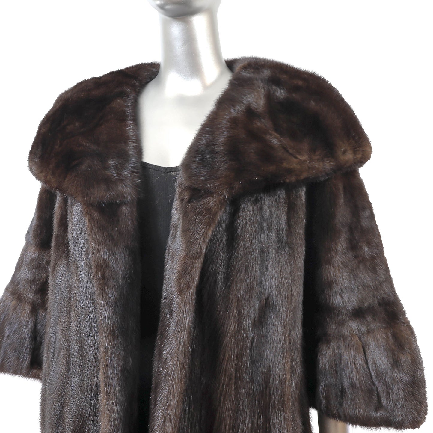 Dark Brown Mink Coat- Size XL