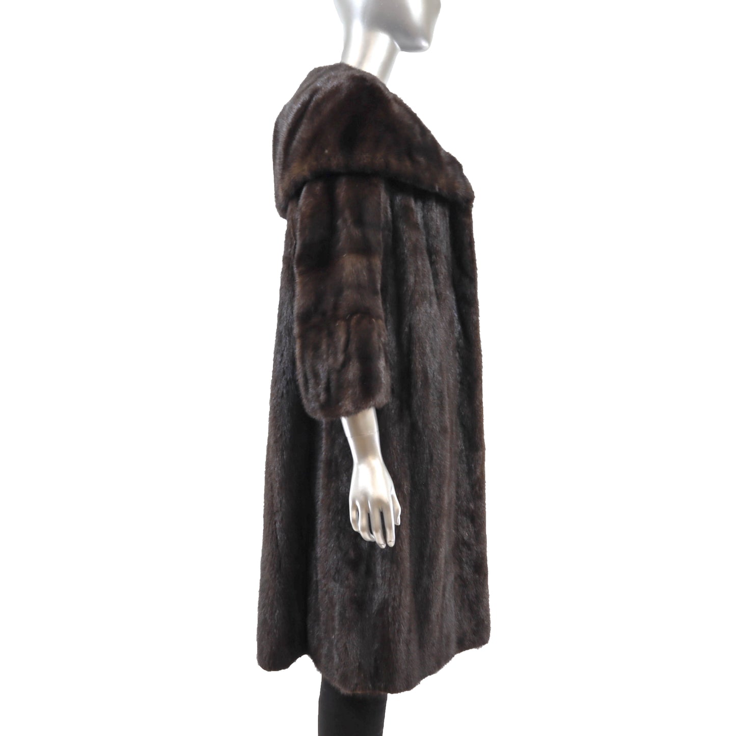 Dark Brown Mink Coat- Size XL