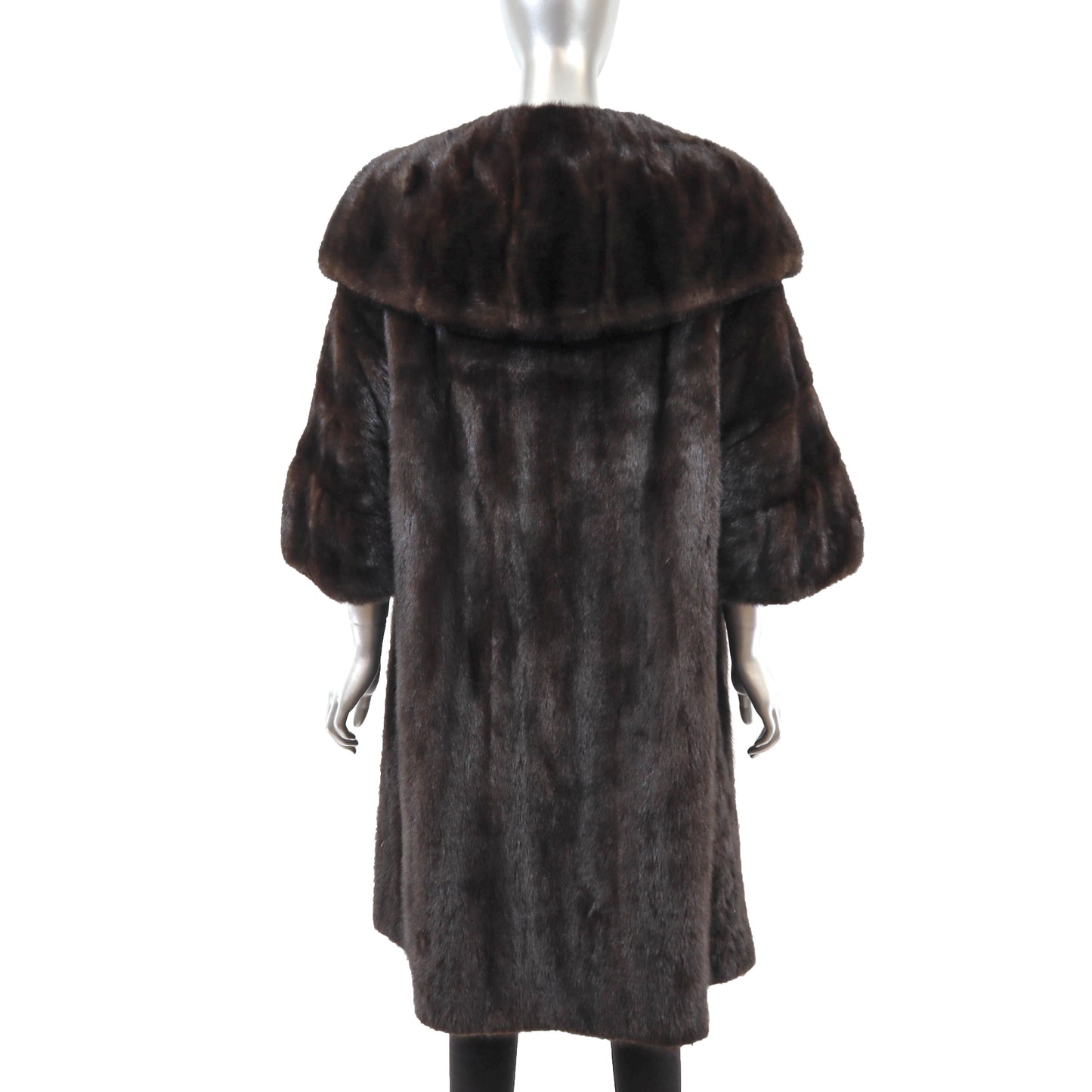 Dark Brown Mink Coat- Size XL