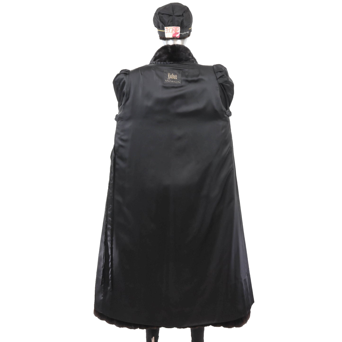 Black Mink Coat with Matching Hat- Size M
