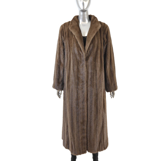 Yves Saint Laurent/ Saks Jandel Brown Reversible Mink Coat- Size XL