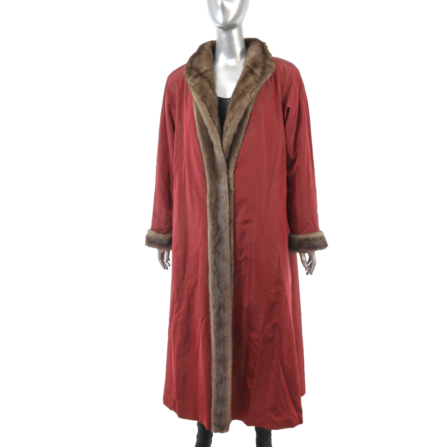 Yves Saint Laurent/ Saks Jandel Brown Reversible Mink Coat- Size XL