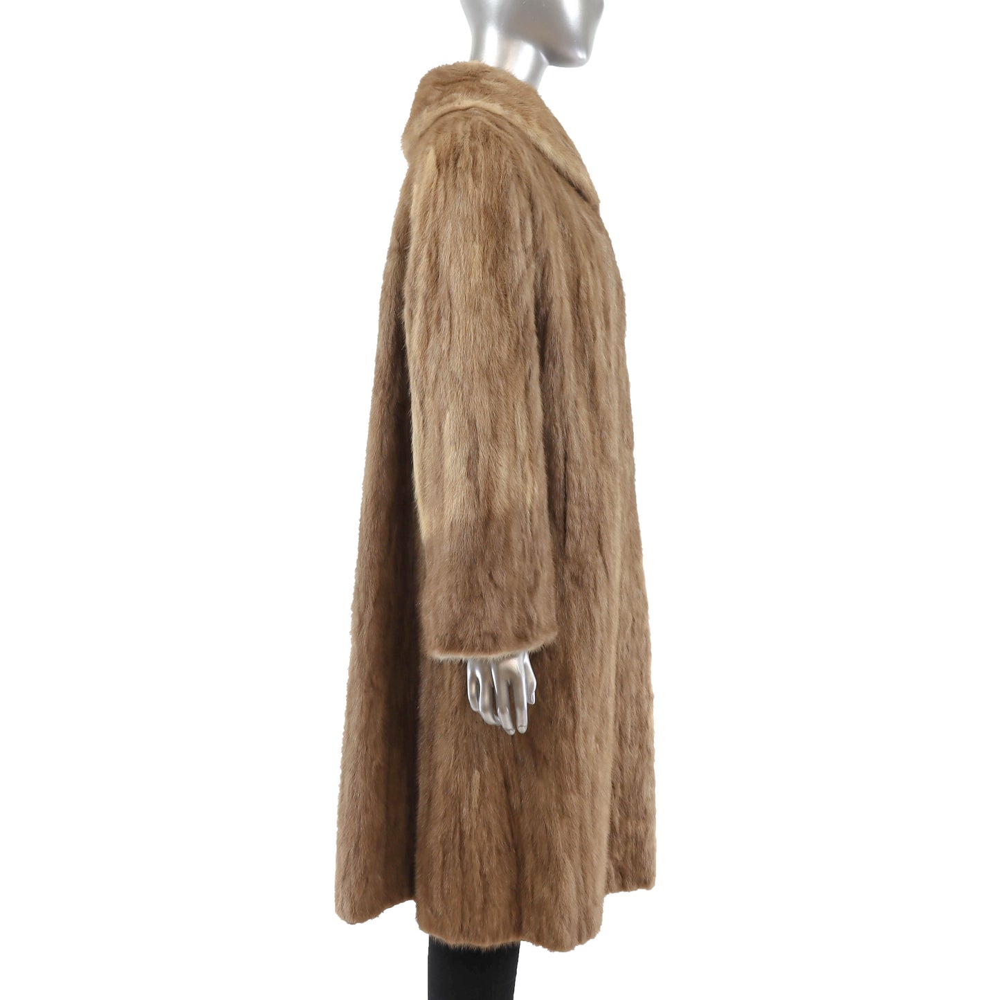 Light Brown Section Mink Coat- Size L