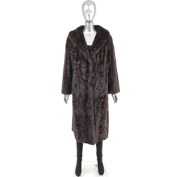 Mahogany Section Mink Coat- Size XL