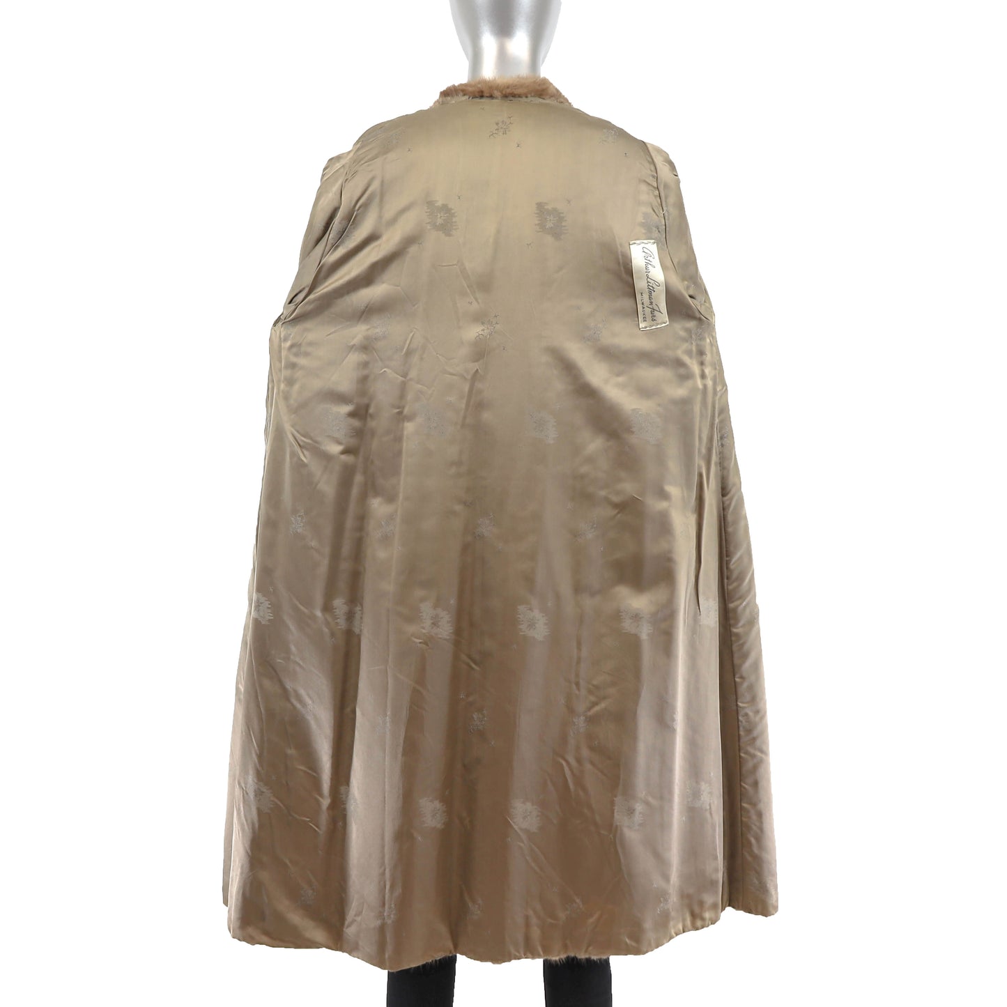 Light Brown Section Mink Coat- Size L