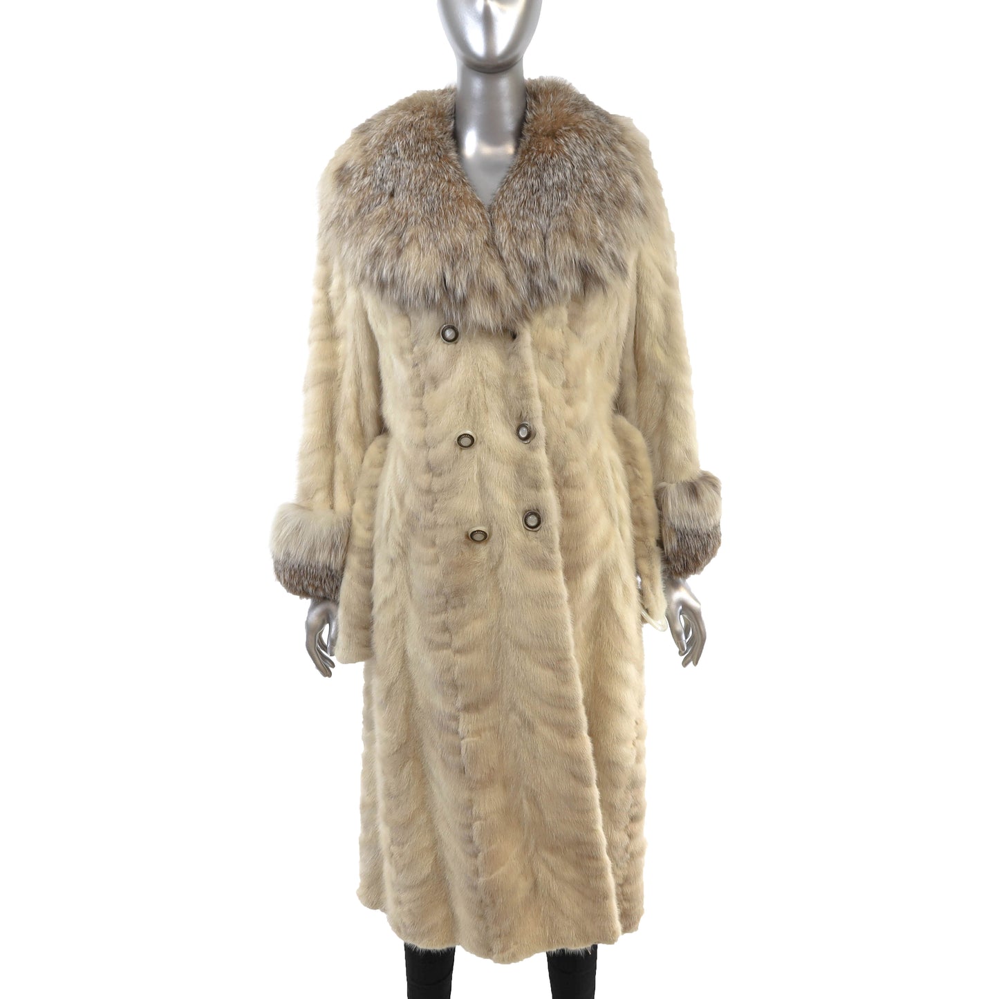 Section Mink Coat with Lynx Trim- Size S