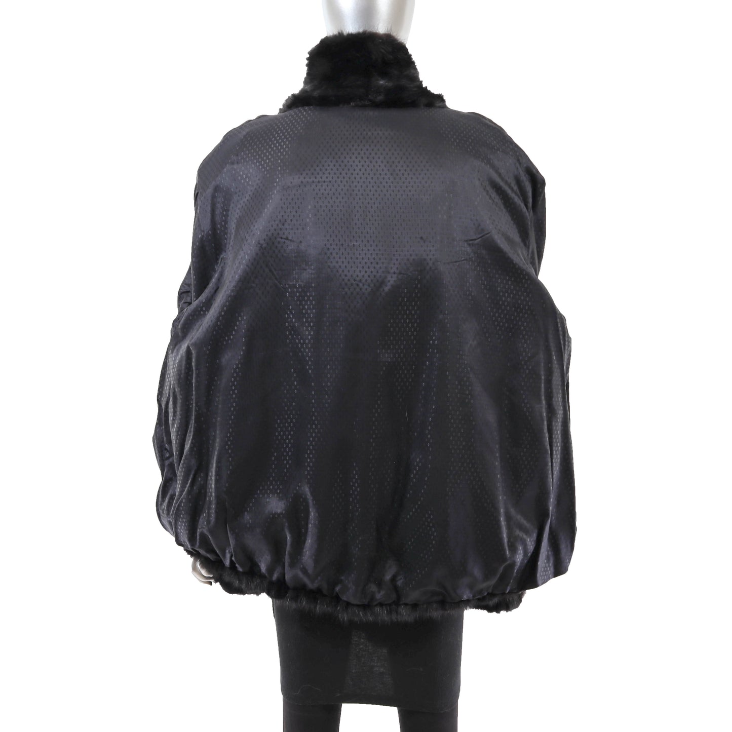 Men's Black Section Mink Jacket with Detachable Hood- Size XXL