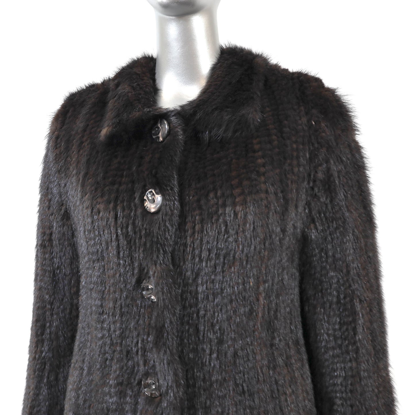 Brown Knitted Mink Jacket- Size M
