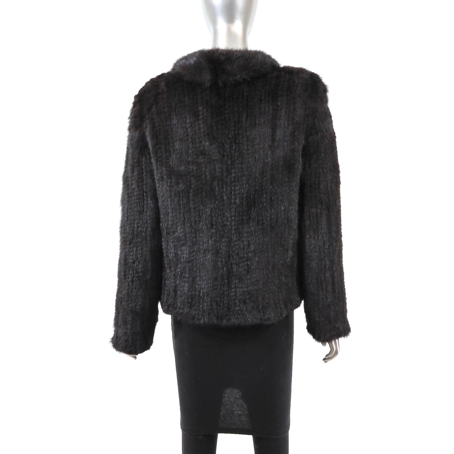 Brown Knitted Mink Jacket- Size M