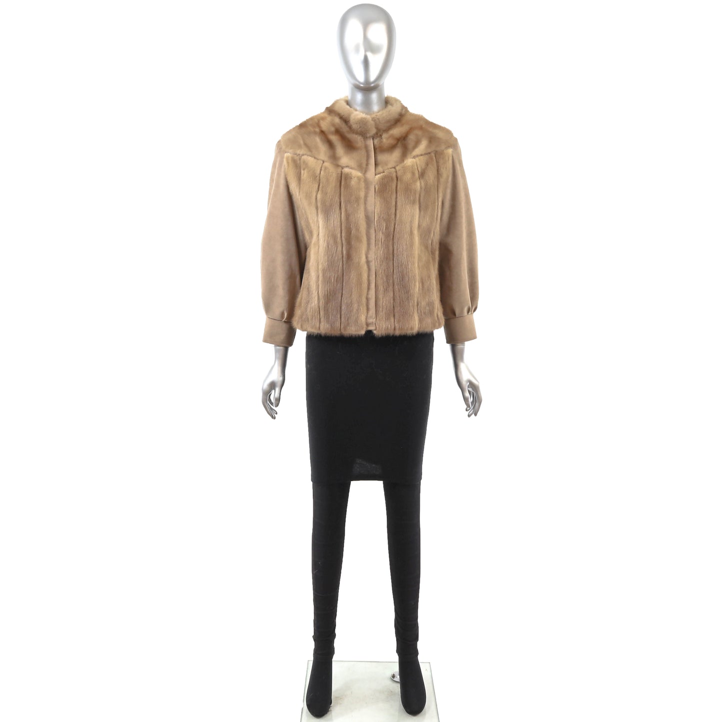 Light Brown Mink and Suede Jacket- Size S