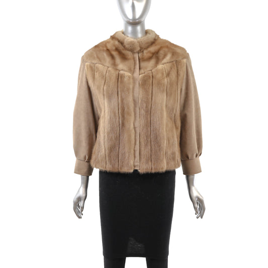 Light Brown Mink and Suede Jacket- Size S