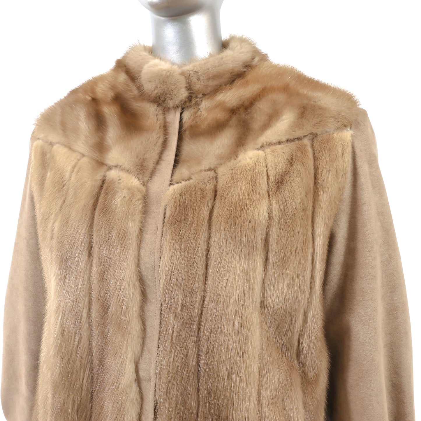 Light Brown Mink and Suede Jacket- Size S