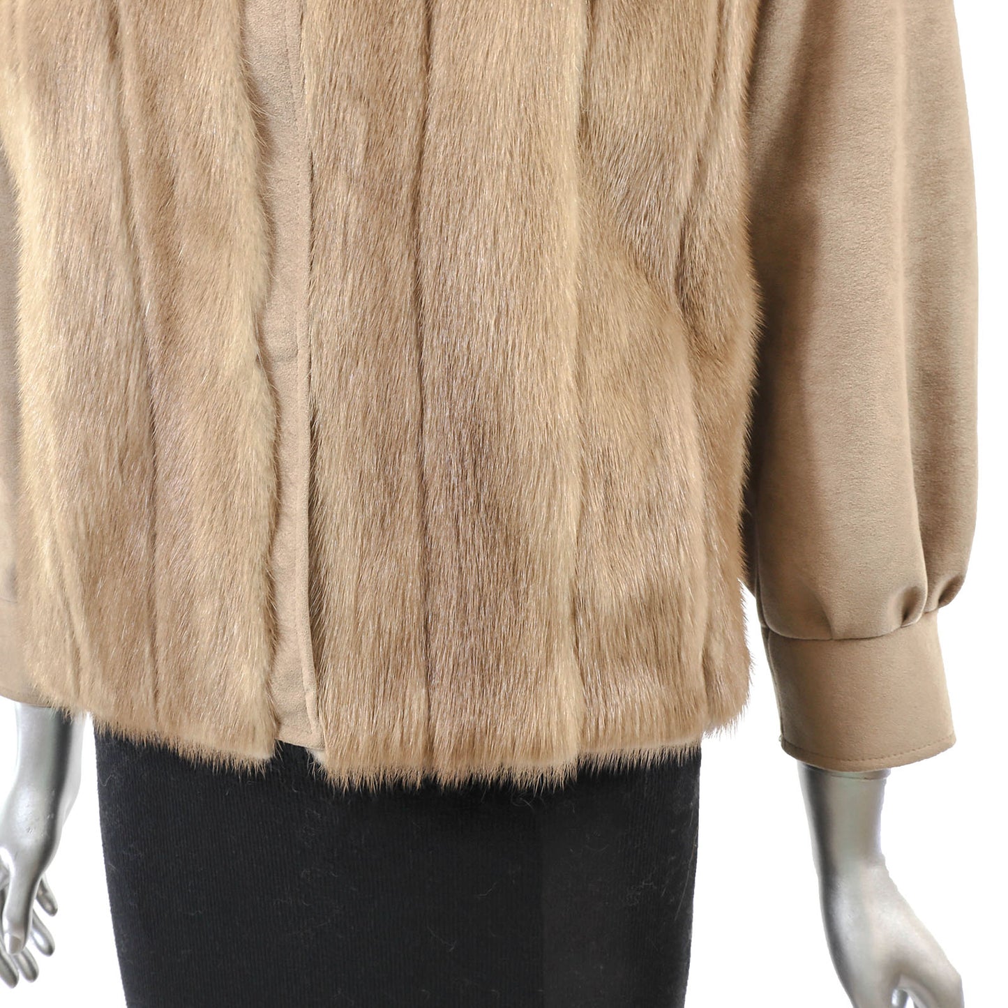 Light Brown Mink and Suede Jacket- Size S