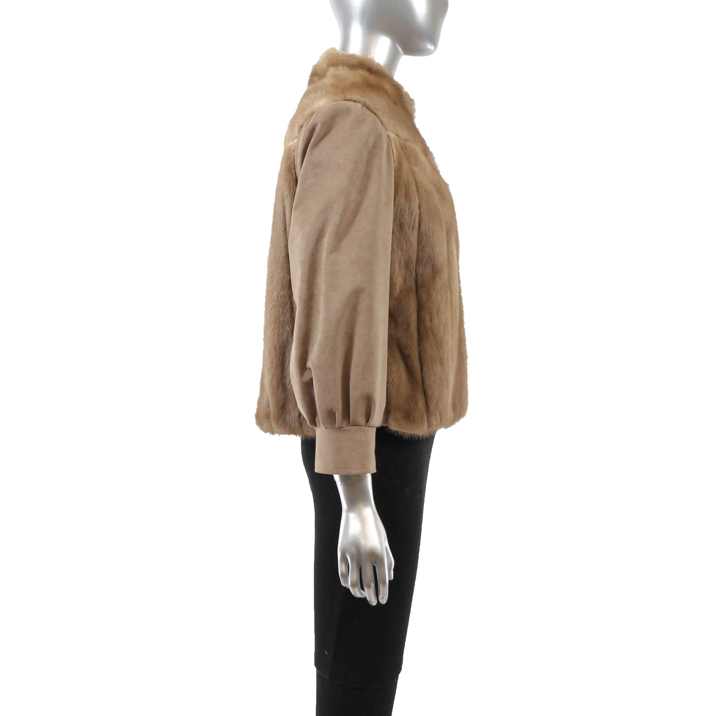 Light Brown Mink and Suede Jacket- Size S