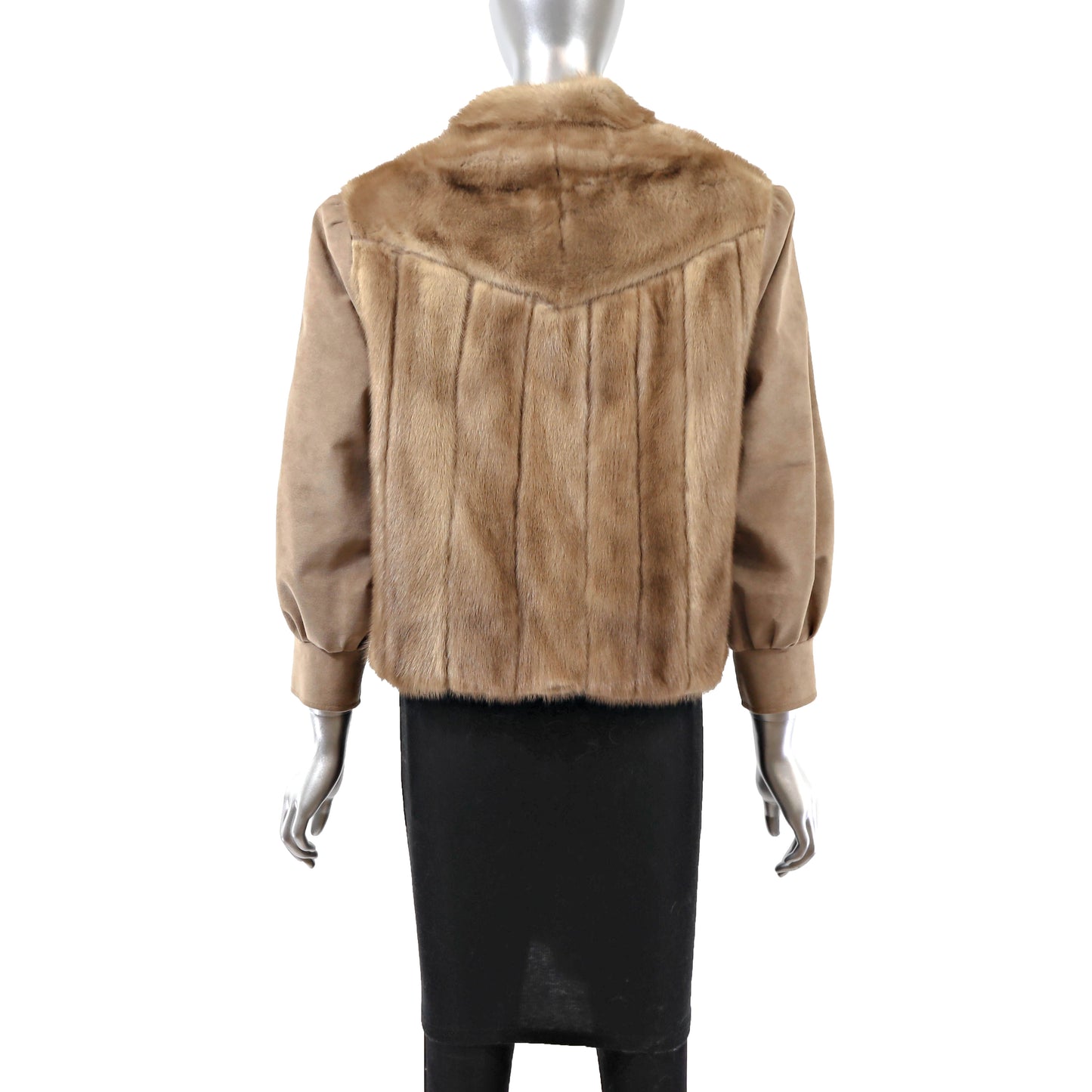 Light Brown Mink and Suede Jacket- Size S