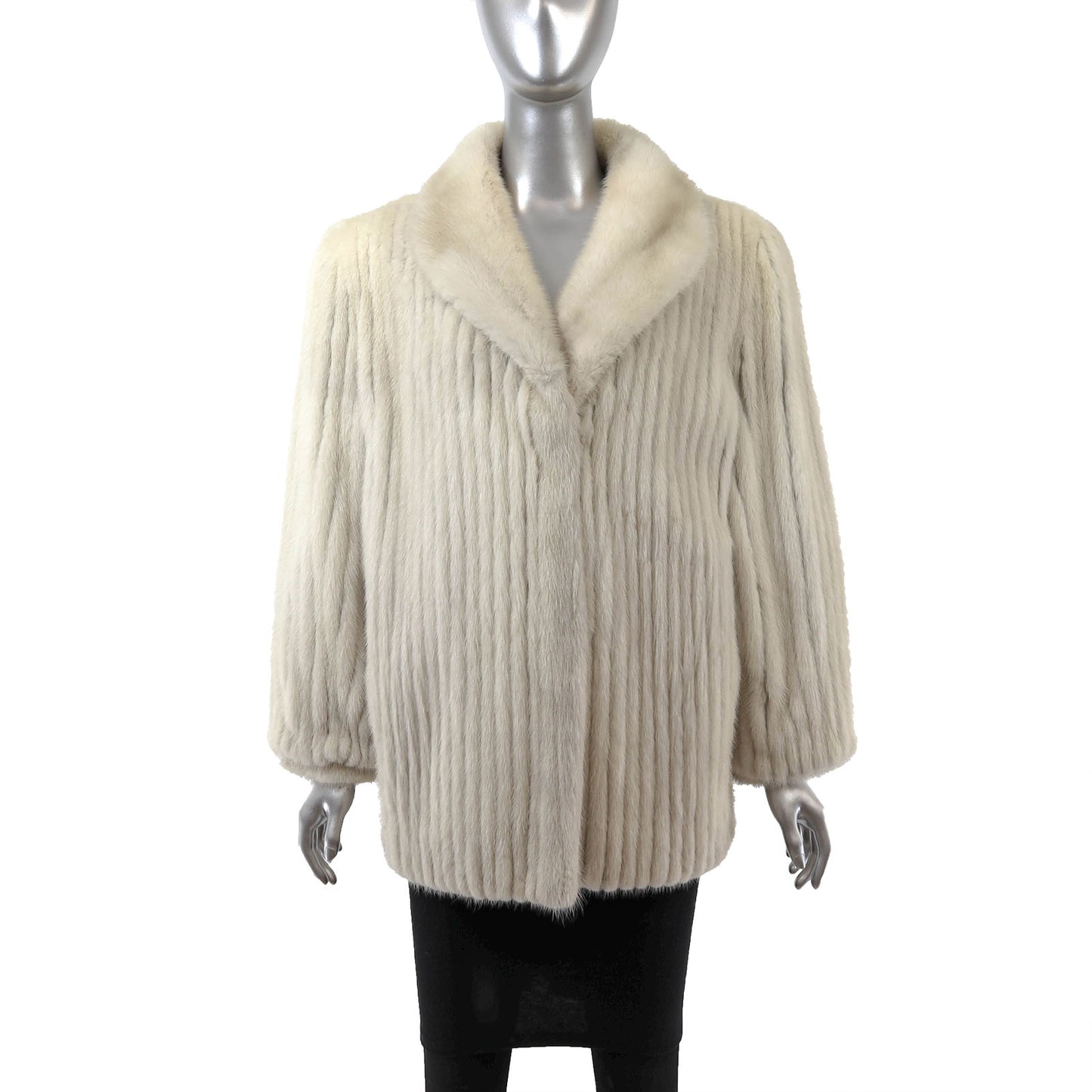 Beige Corded Mink Jacket- Size XL