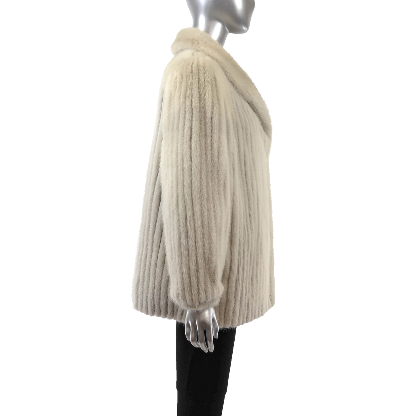 Beige Corded Mink Jacket- Size XL