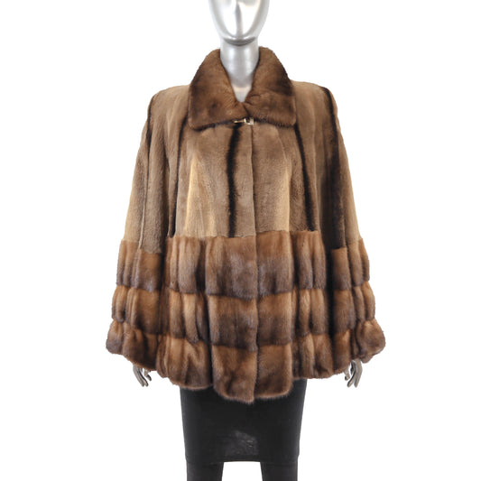 Sheared Mink and Long Hair Mink Jacket- Size L