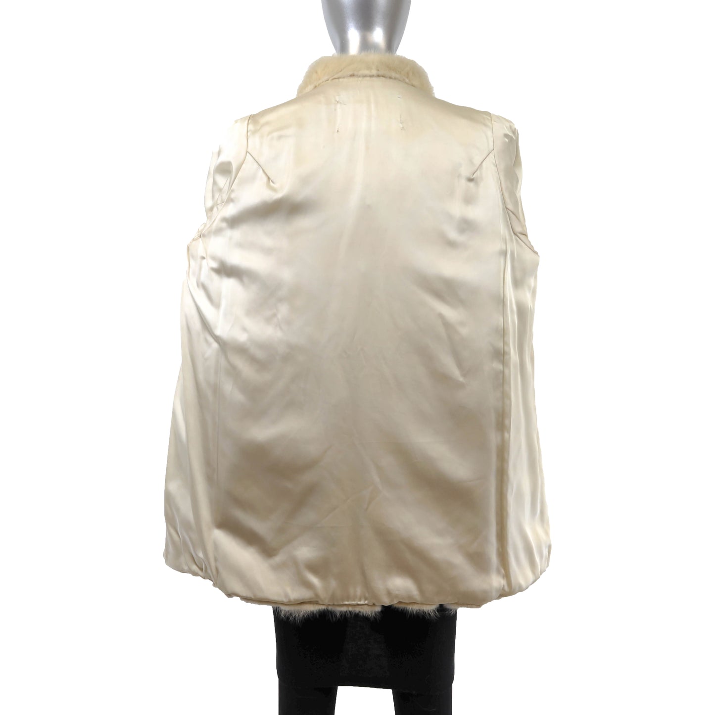 Beige Mink and Leather Jacket- Size L