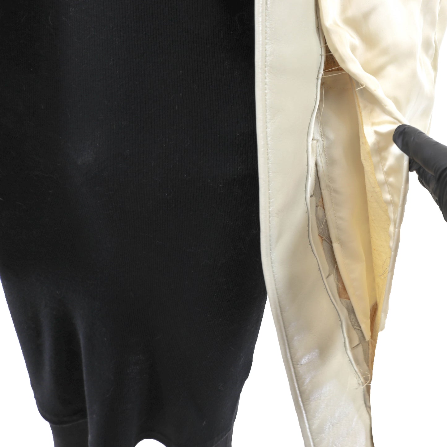 Beige Mink and Leather Jacket- Size L