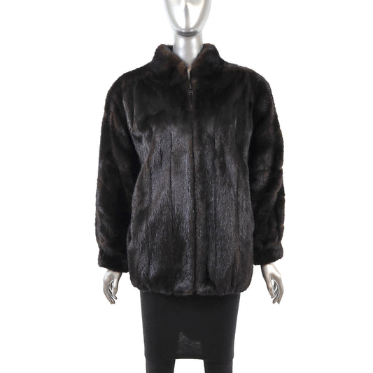 Revillon/ Saks Fifth Avenue Dark Brown Mink Jacket- Size L