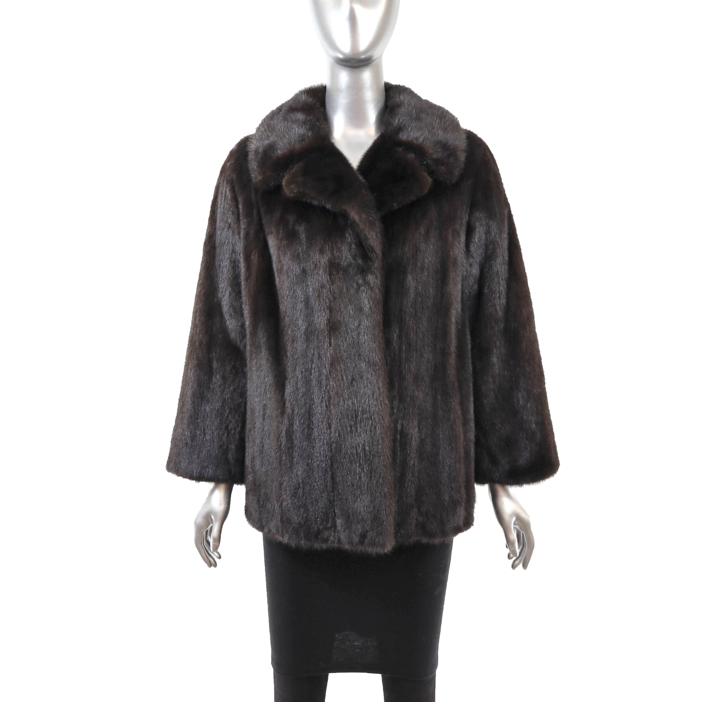 Dark Brown Mink Jacket- Size M-L
