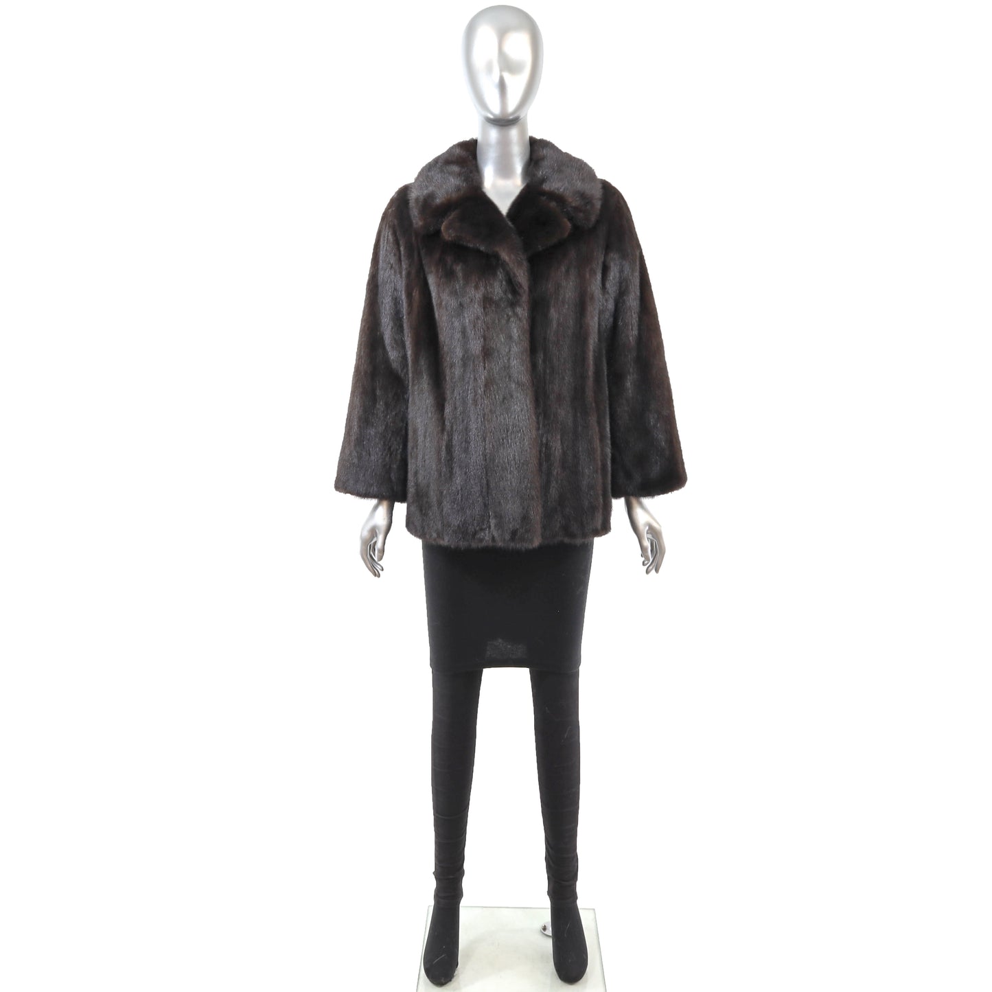 Dark Brown Mink Jacket- Size M-L