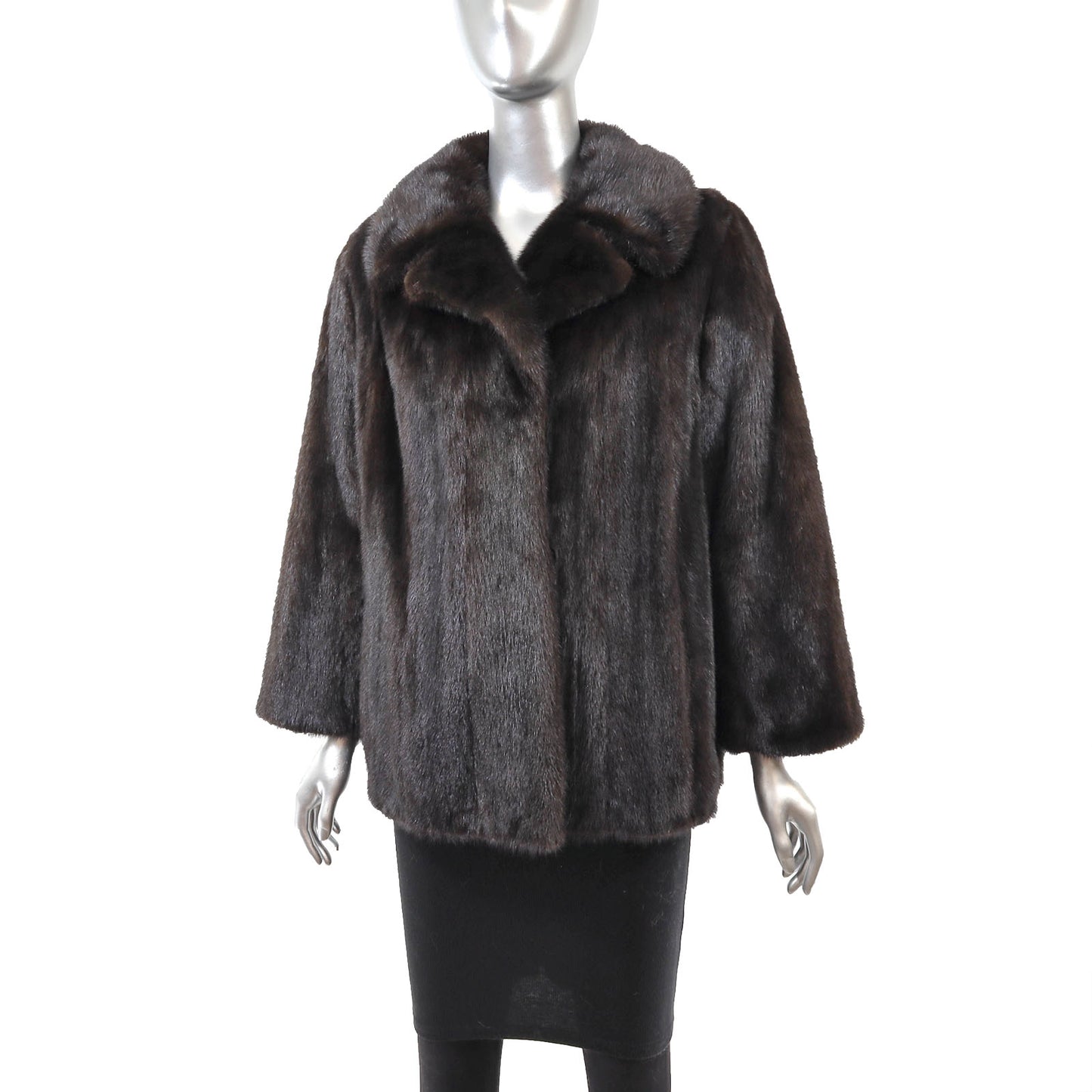 Dark Brown Mink Jacket- Size M-L