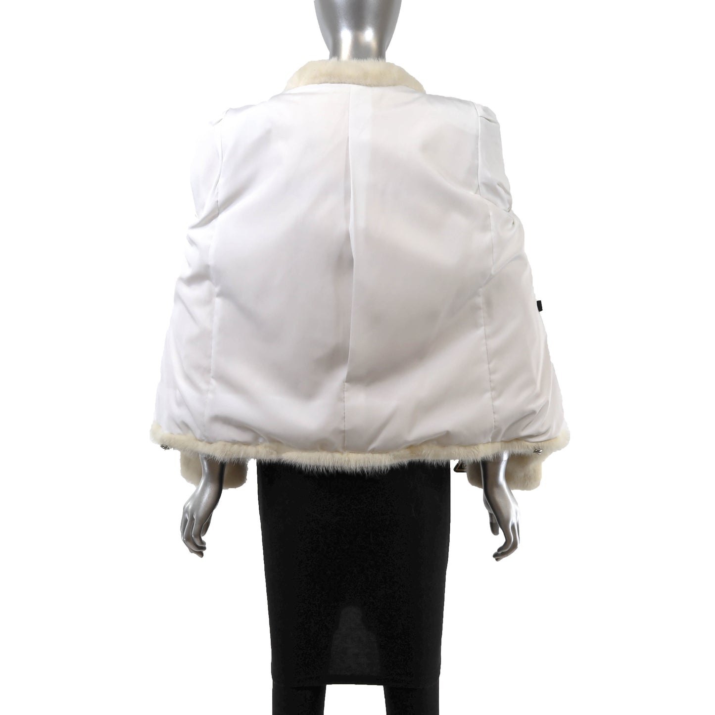 White Hooded Mink Jacket- Size S-M
