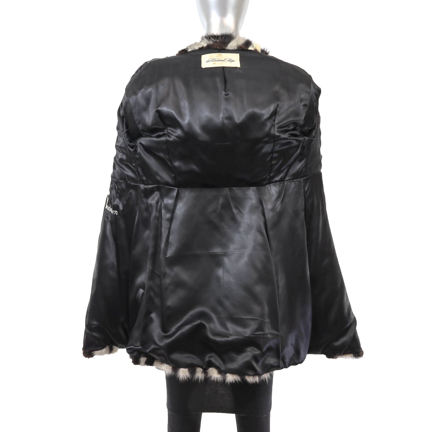 Hooded Mink and Leather Jacket- Size S