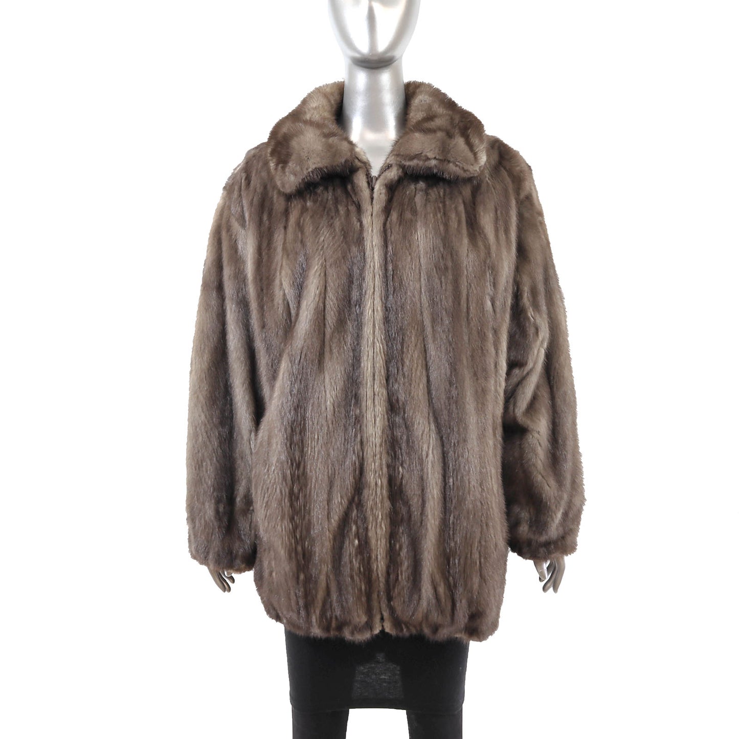 Grey Mink Jacket- Size XXL
