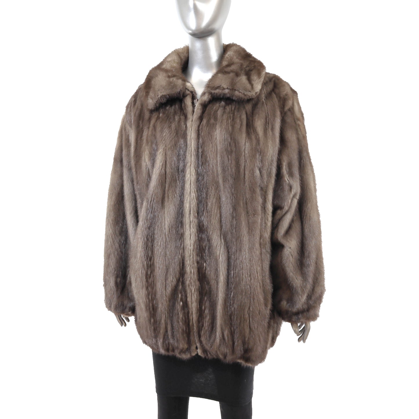 Grey Mink Jacket- Size XXL
