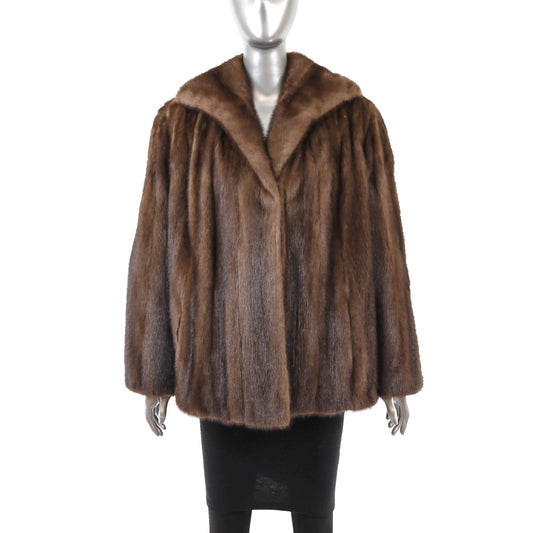 Brown Mink Jacket- Size L