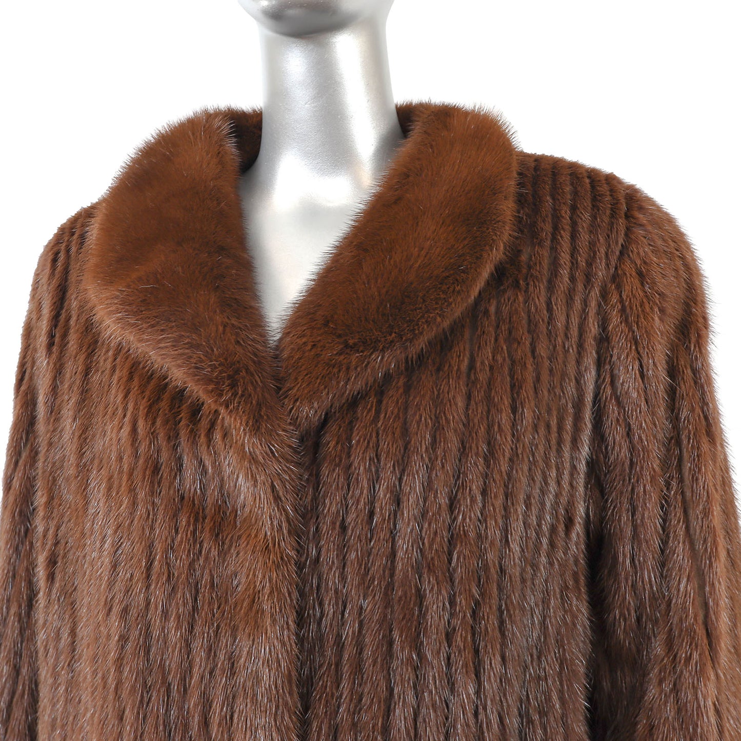 Brown Corded Mink Jacket- Size M