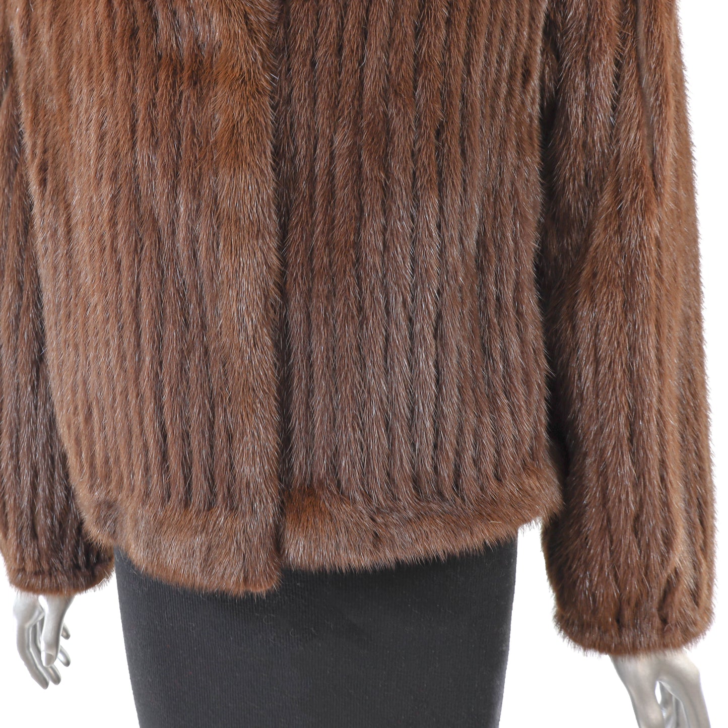 Brown Corded Mink Jacket- Size M