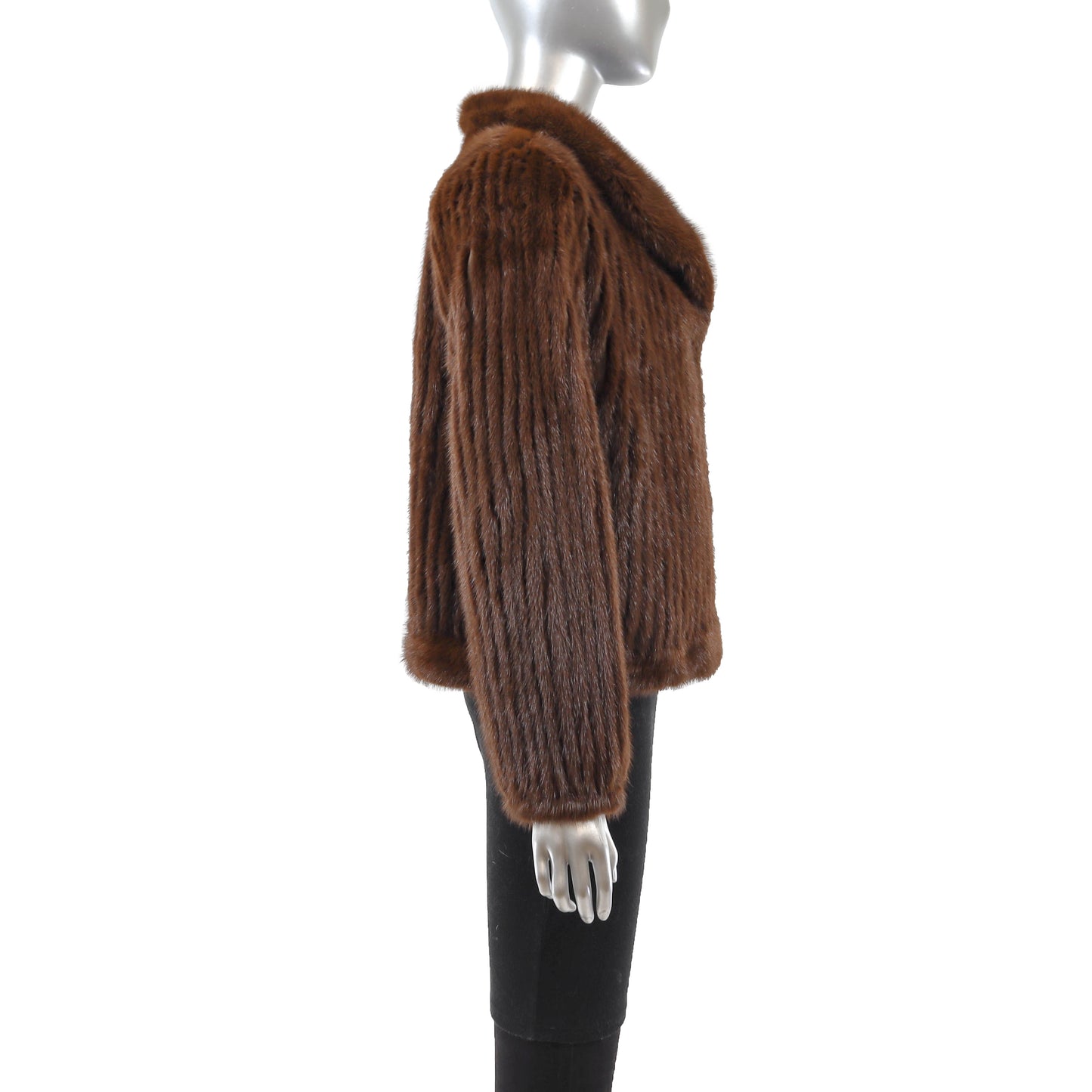 Brown Corded Mink Jacket- Size M